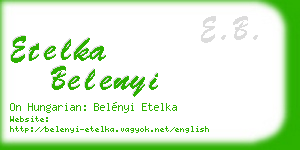 etelka belenyi business card