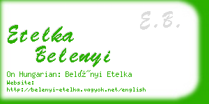 etelka belenyi business card